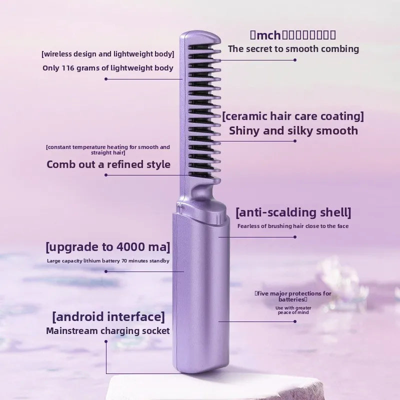 Bloomic Glide+ | Peine Alisador Inalámbrico 2 en 1