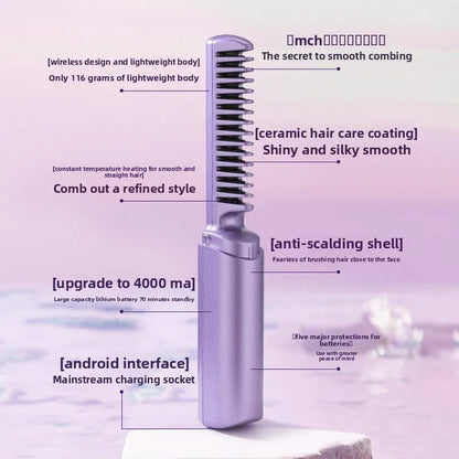 Bloomic Glide+ | Peine Alisador Inalámbrico 2 en 1